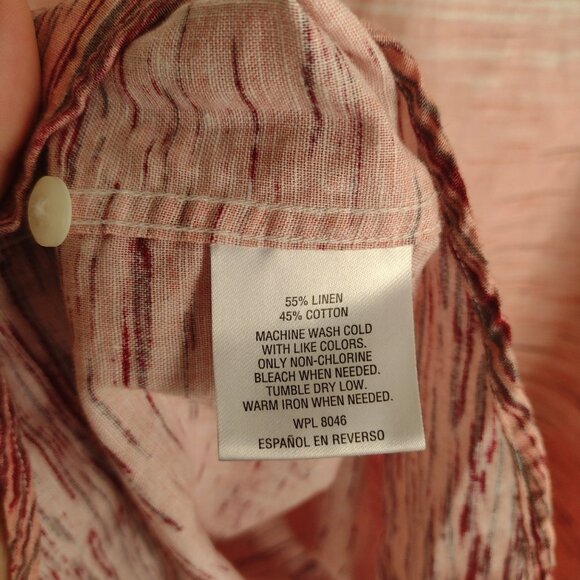 INC International Concepts Mens Linen Blend Ombre Shirt XL w Roll Tab Sleeve - Picture 9 of 10